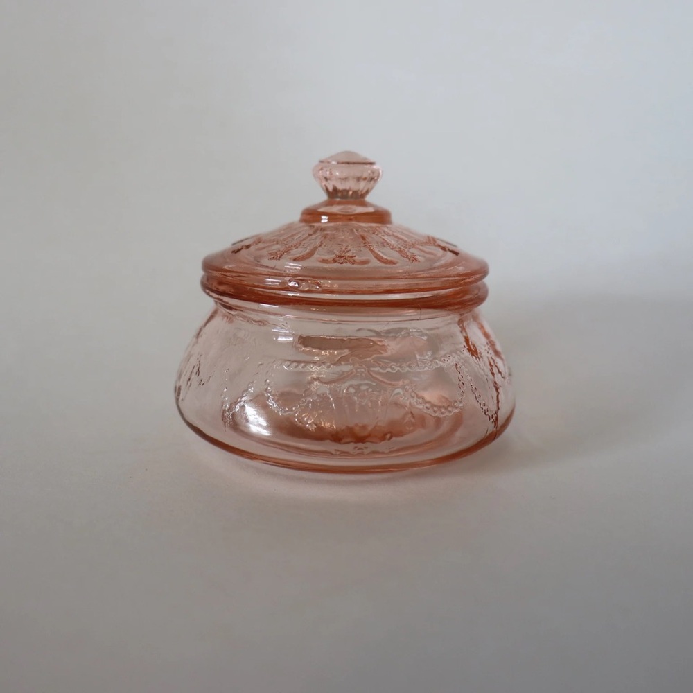 Mosser Glass Jam & Jelly with Lid Jennifer Miniatures Pink